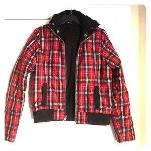 Hurley Red plaid women’s reversible jacket